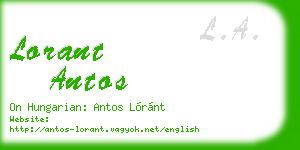 lorant antos business card